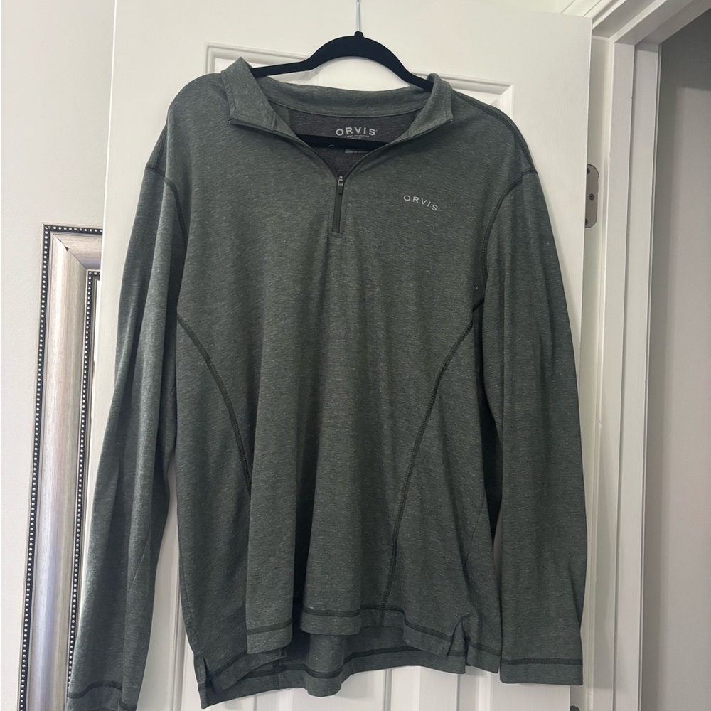 Orvis Men's Olive Quarter-Zip Pullover